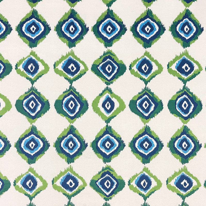 Kilim No.23 flat velvet fabric in navy, green and blue, a geometric Kilim design on Crib5 upholstery cloth