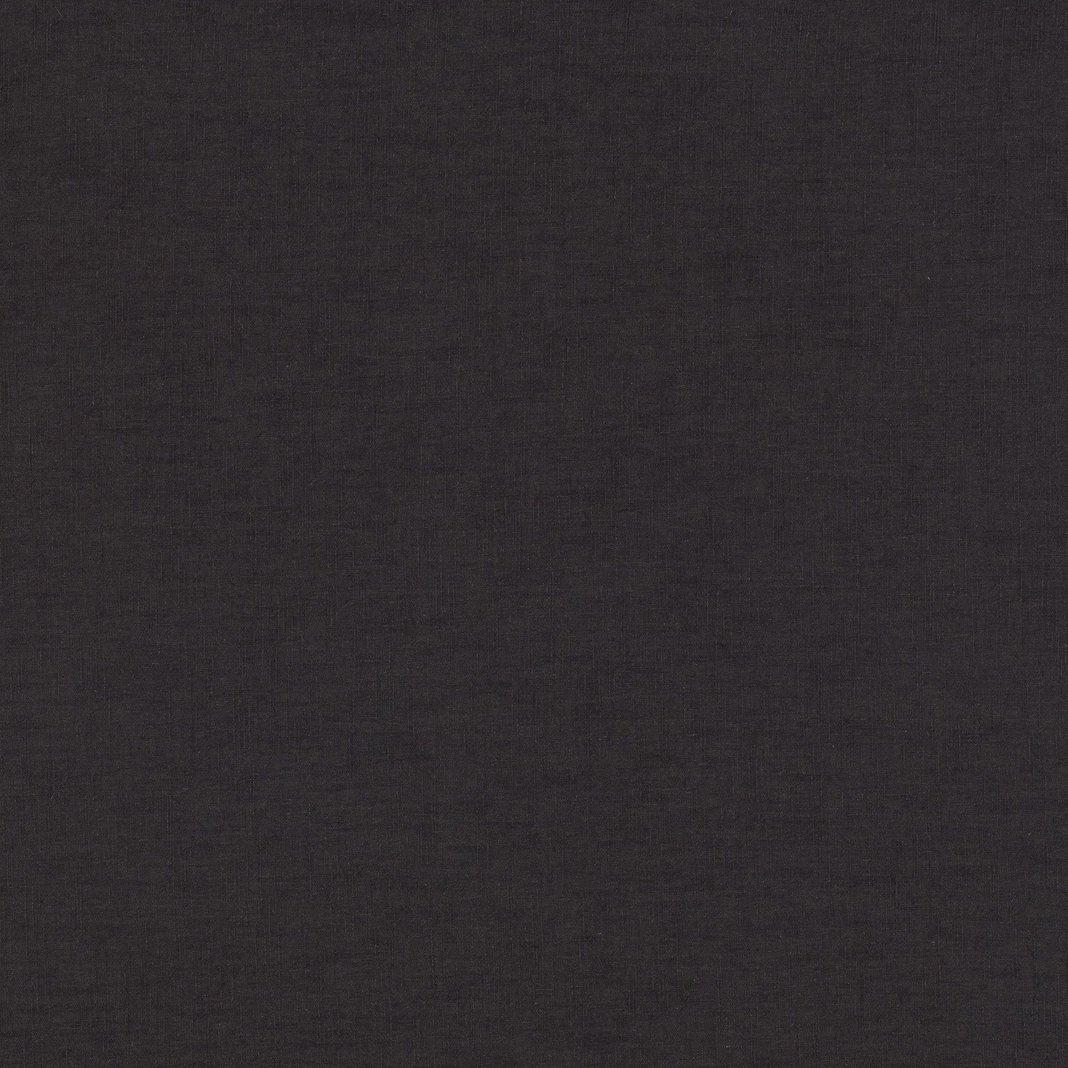 Flat swatch of Palermo Smoke plain weave black upholstery fabric with visible linen texture