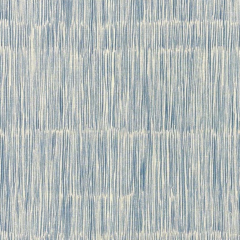 Striped No.23 flat image of blue and ivory abstract striped upholstery fabric with soft hand-drawn lines