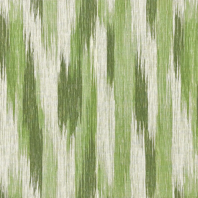 Striped No.28 green striped upholstery fabric with bold painterly vertical lines on woven texture