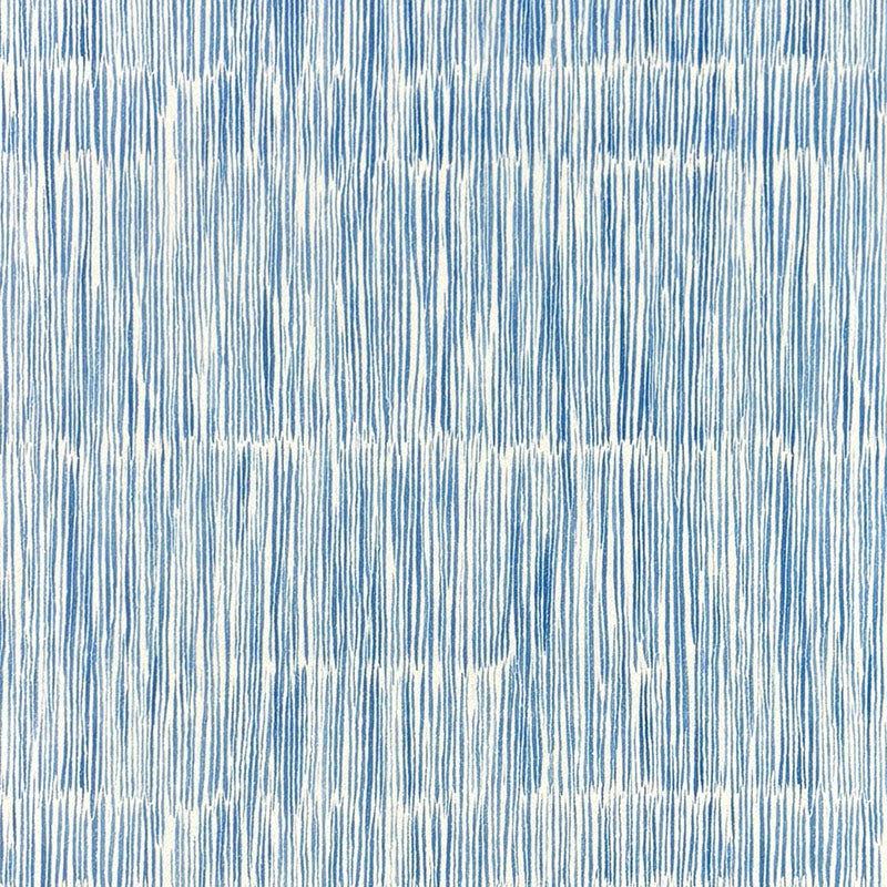 Denim blue and ivory hand-drawn stripe in Striped No.23 Crib5 velvet fabric for upholstery and curtains