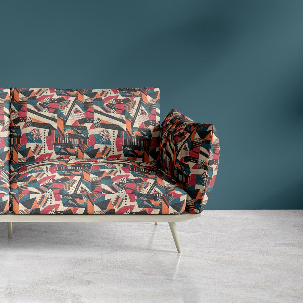 Multicoloured abstract upholstery fabric for luxury sofas and chairs