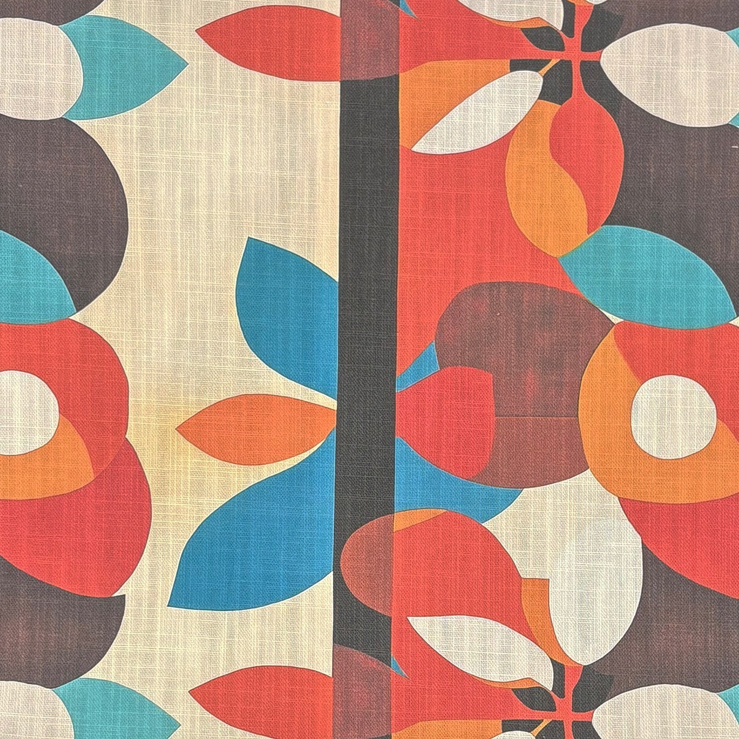 Flat image of Tulpan No.7 multicoloured floral upholstery fabric